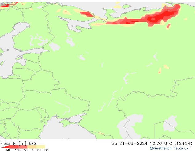 Visibility GFS Sa 21.09.2024 12 UTC