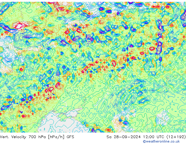 Vert. Velocity 700 hPa GFS Sa 28.09.2024 12 UTC