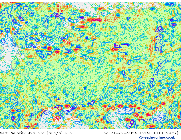 925 hPa Dikey Hız GFS Cts 21.09.2024 15 UTC