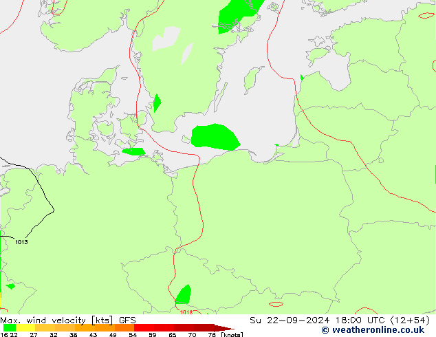 Max. wind velocity GFS Ne 22.09.2024 18 UTC