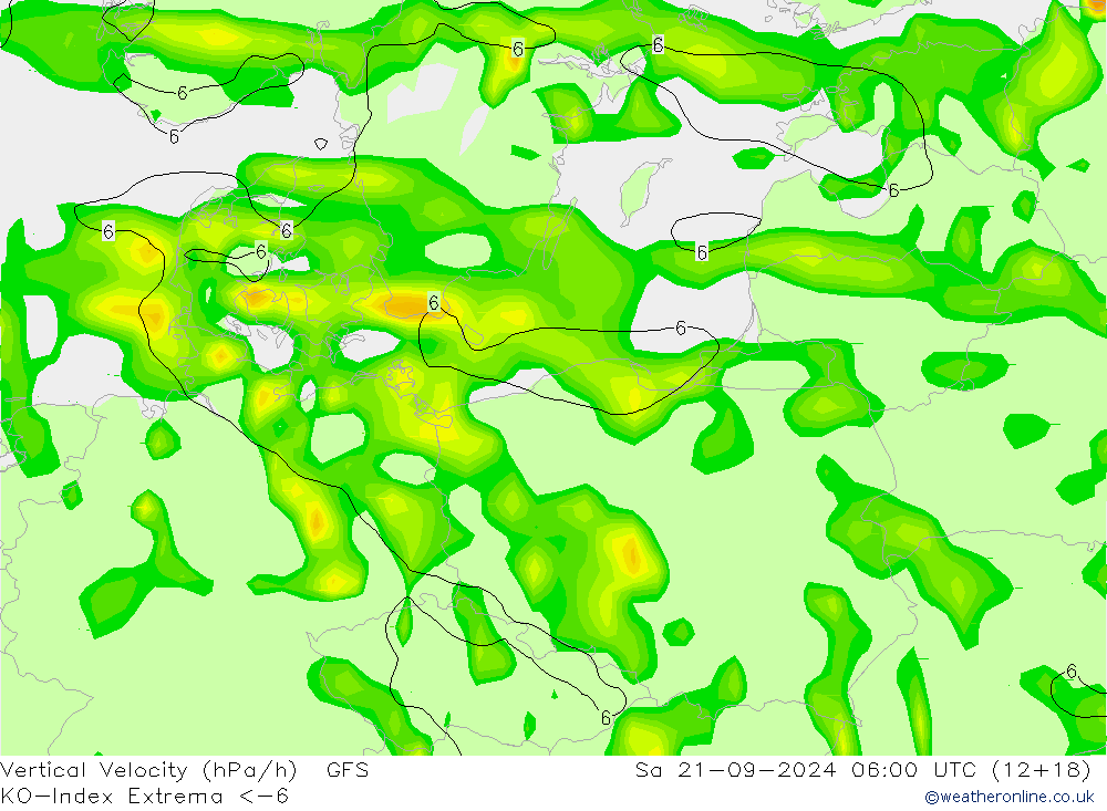 Convection-Index GFS sab 21.09.2024 06 UTC