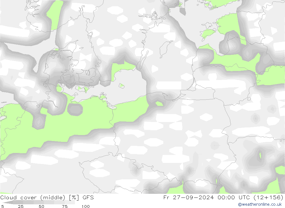 Bewolking (Middelb.) GFS vr 27.09.2024 00 UTC