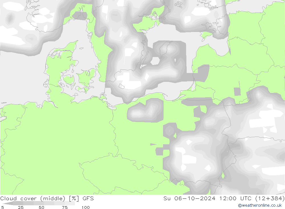 облака (средний) GFS Вс 06.10.2024 12 UTC