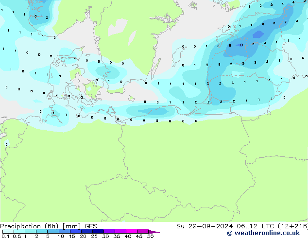 Z500/Rain (+SLP)/Z850 GFS  29.09.2024 12 UTC