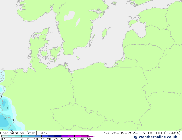 Srážky GFS Ne 22.09.2024 18 UTC