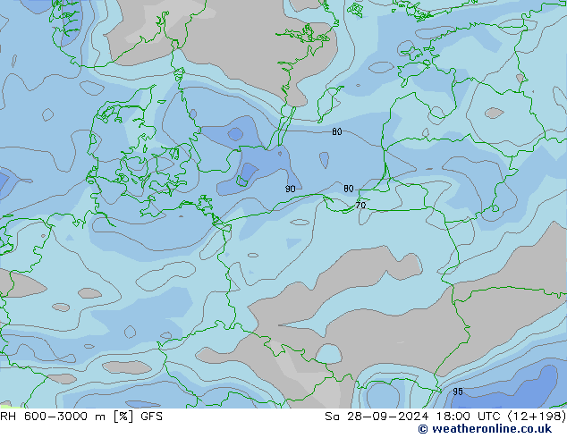 RH 600-3000 m GFS So 28.09.2024 18 UTC