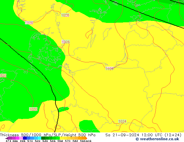 Thck 500-1000hPa GFS So 21.09.2024 12 UTC