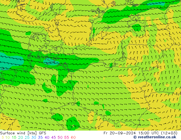 Surface wind GFS Září 2024