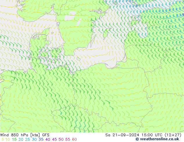 Rüzgar 850 hPa GFS Cts 21.09.2024 15 UTC