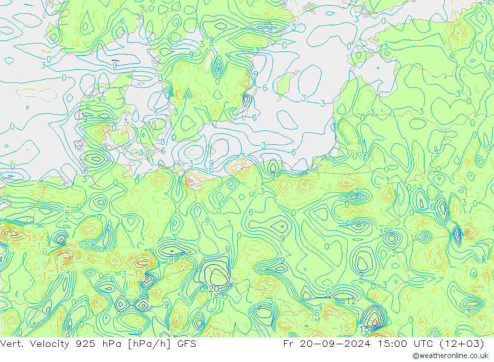 Vert. Velocity 925 hPa GFS Fr 20.09.2024 15 UTC