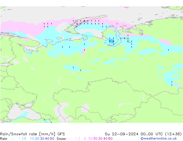 Regen/Sneeuwval GFS september 2024