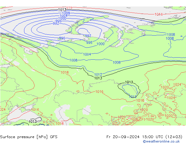 pression de l'air GFS ven 20.09.2024 15 UTC