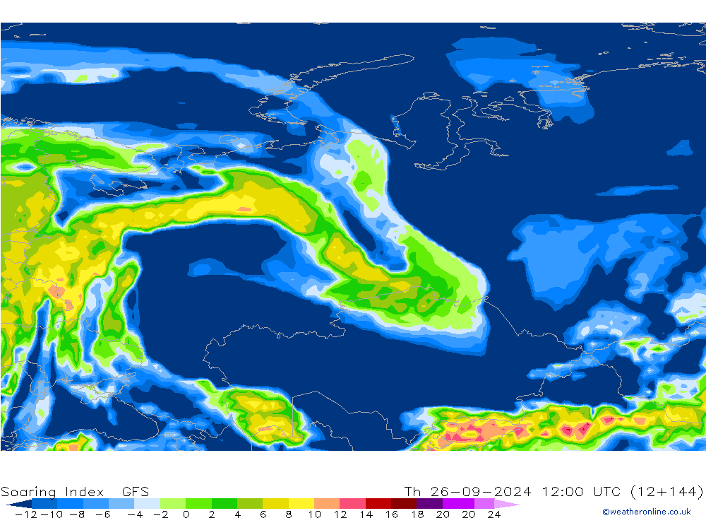 Soaring Index GFS jue 26.09.2024 12 UTC