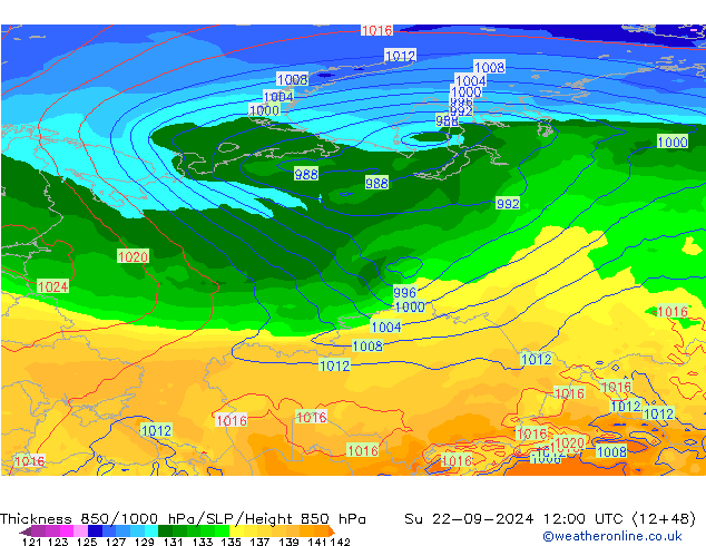 Thck 850-1000 hPa GFS Dom 22.09.2024 12 UTC