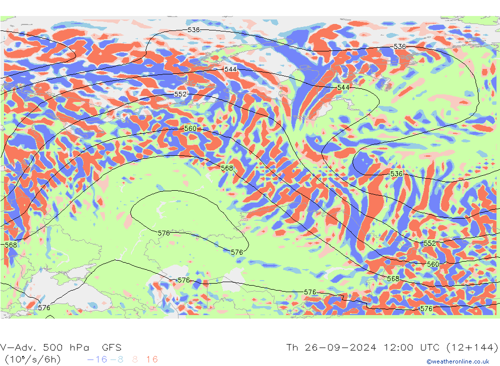 V-Adv. 500 hPa GFS Th 26.09.2024 12 UTC