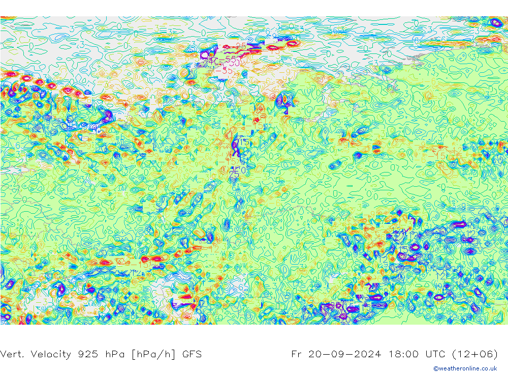 Vert. Velocity 925 hPa GFS Pá 20.09.2024 18 UTC