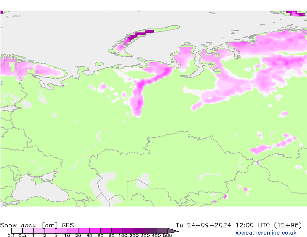 Snow accu. GFS Ter 24.09.2024 12 UTC