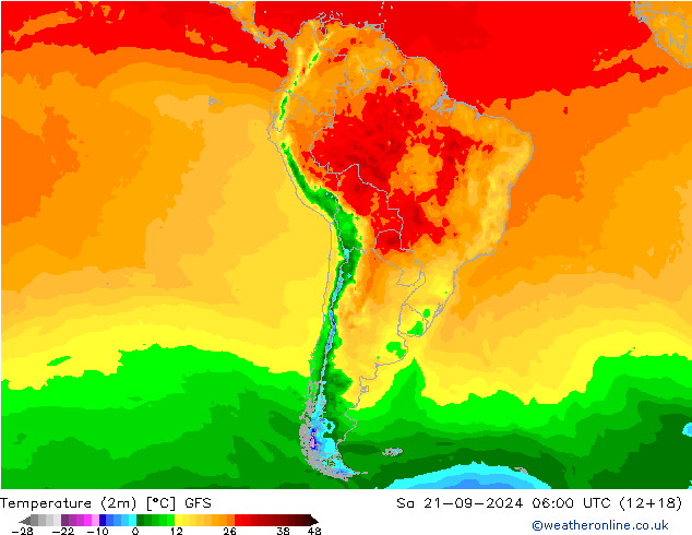 Temperature (2m) GFS September 2024