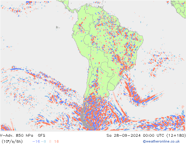 V-Adv. 850 hPa GFS Sa 28.09.2024 00 UTC