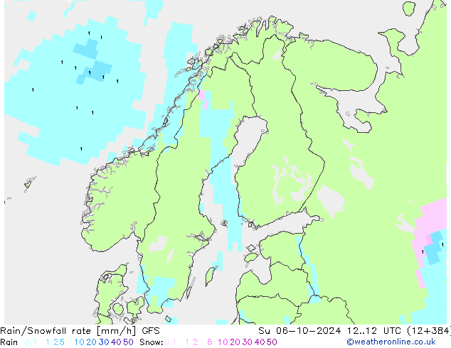 Rain/Snowfall rate GFS Ottobre 2024