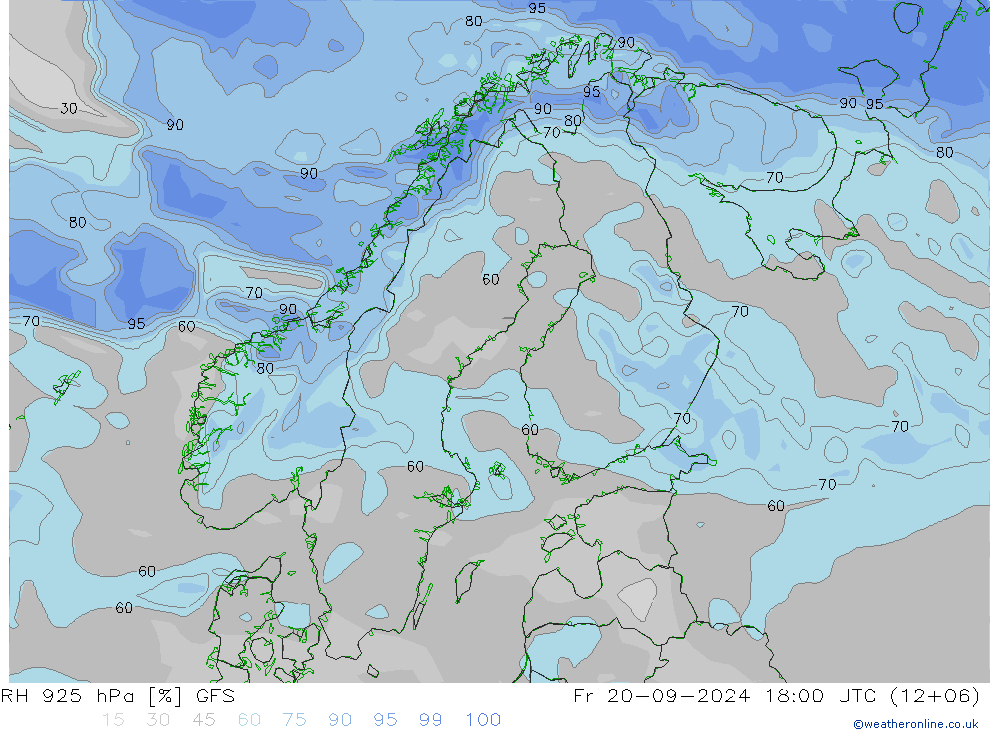 RH 925 hPa GFS  20.09.2024 18 UTC