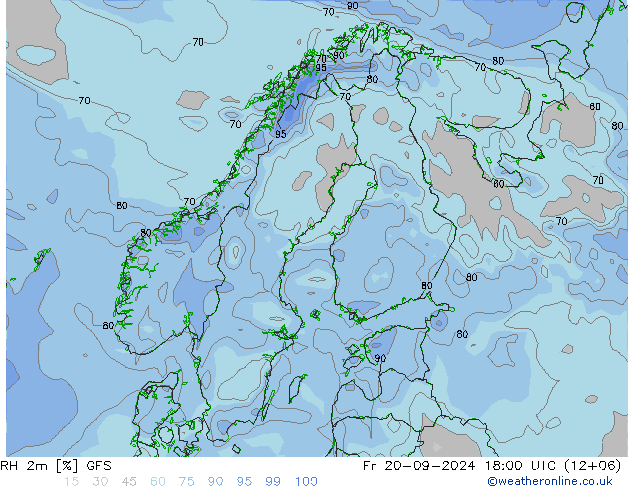 RH 2m GFS ven 20.09.2024 18 UTC