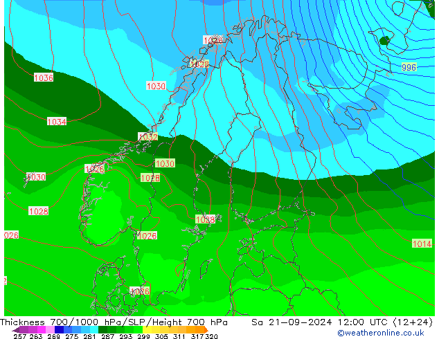 Thck 700-1000 hPa GFS Sa 21.09.2024 12 UTC