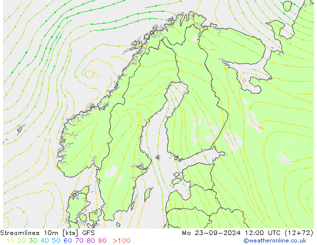 Streamlines 10m GFS September 2024