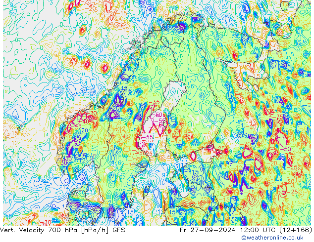 Vert. Velocity 700 hPa GFS Fr 27.09.2024 12 UTC