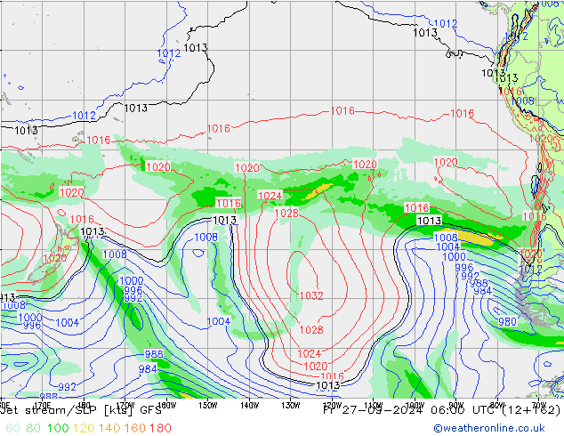 Polarjet/Bodendruck GFS Fr 27.09.2024 06 UTC