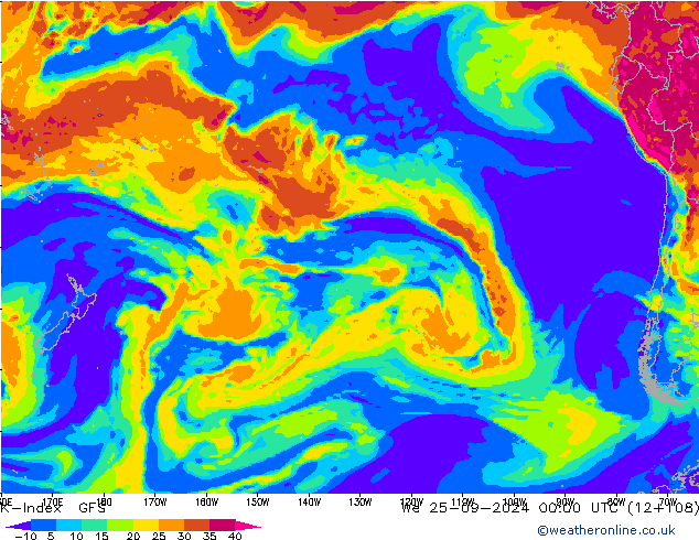 K-Index GFS Mi 25.09.2024 00 UTC