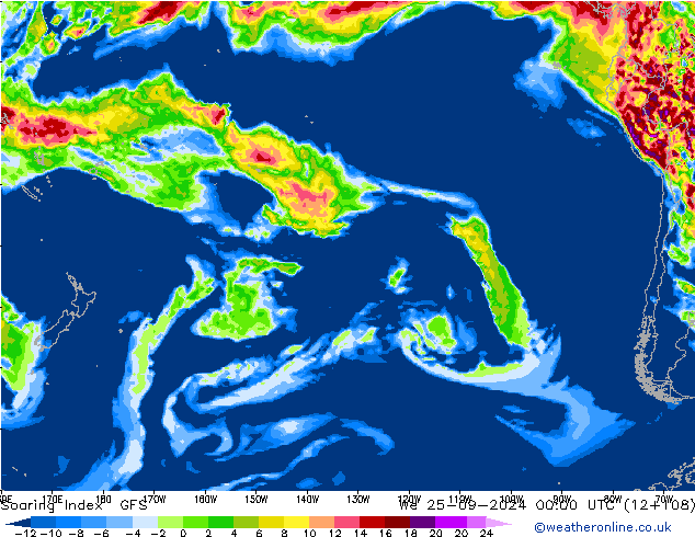 Soaring Index GFS mer 25.09.2024 00 UTC