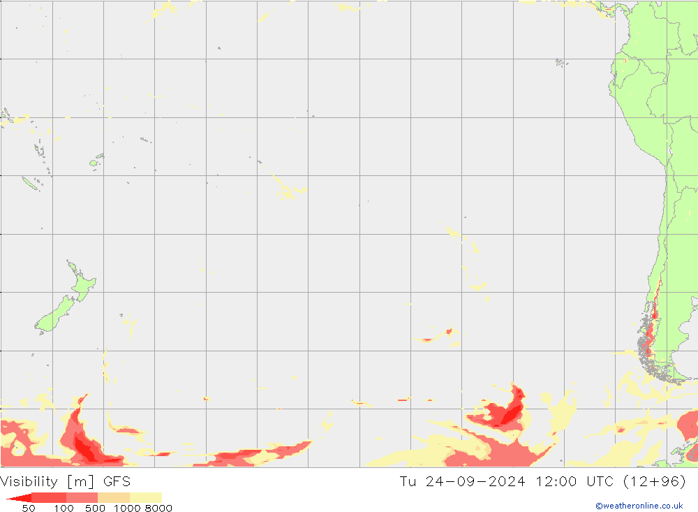 Visibility GFS Tu 24.09.2024 12 UTC