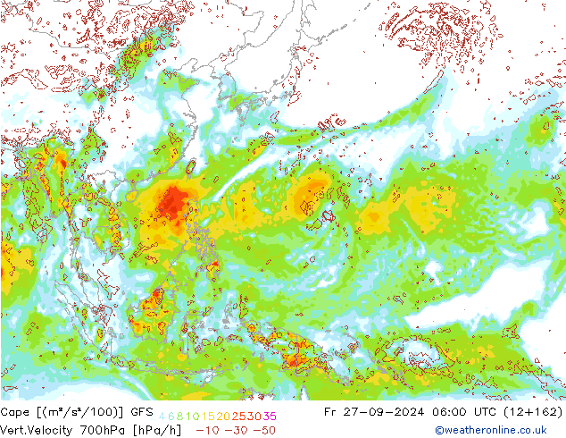 Cape GFS Fr 27.09.2024 06 UTC