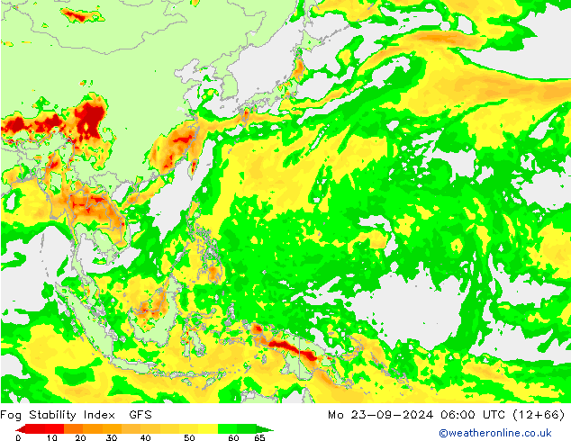 Fog Stability Index GFS lun 23.09.2024 06 UTC