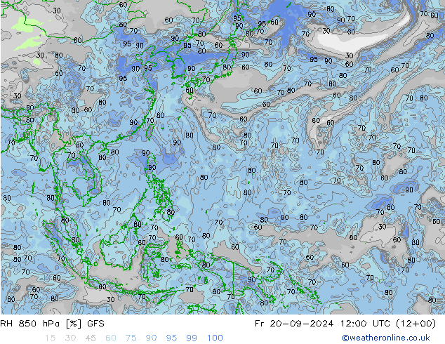 RH 850 hPa GFS Fr 20.09.2024 12 UTC