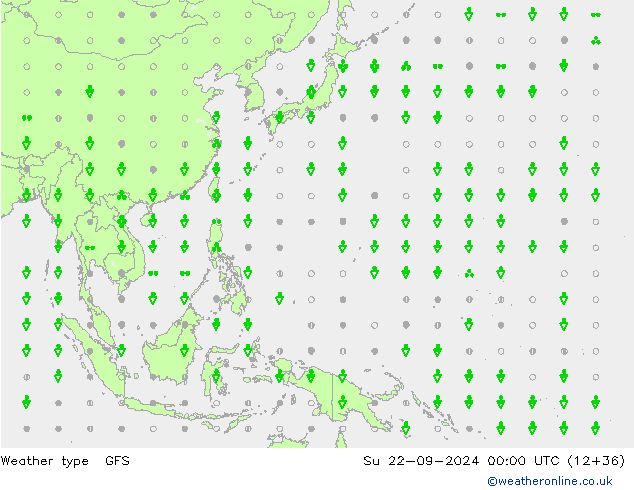 Weather type GFS Su 22.09.2024 00 UTC