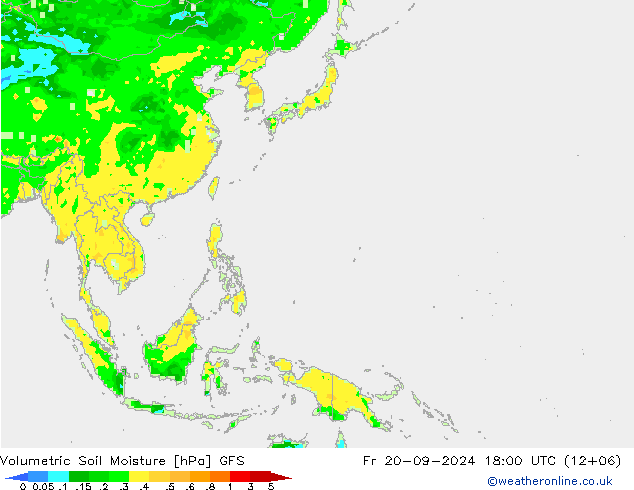 Volumetric Soil Moisture GFS Pá 20.09.2024 18 UTC