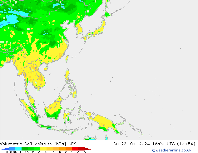 Volumetric Soil Moisture GFS Su 22.09.2024 18 UTC