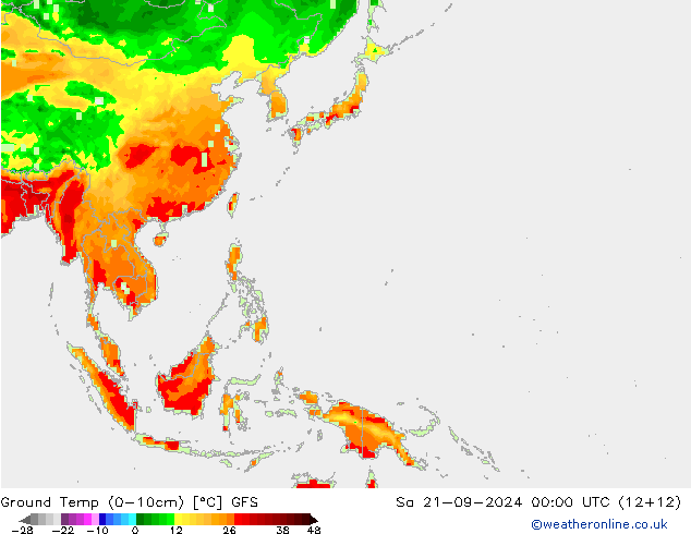 Ground Temp (0-10cm) GFS So 21.09.2024 00 UTC