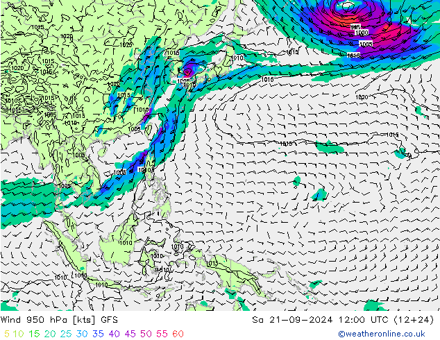  950 hPa GFS  21.09.2024 12 UTC