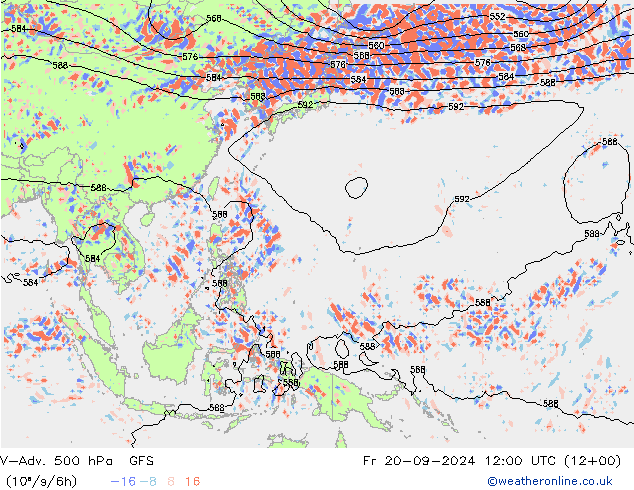 V-Adv. 500 hPa GFS  20.09.2024 12 UTC