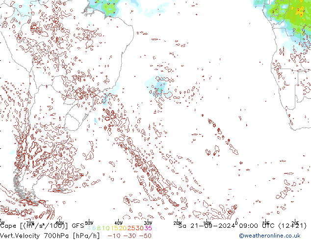 Cape GFS Sa 21.09.2024 09 UTC