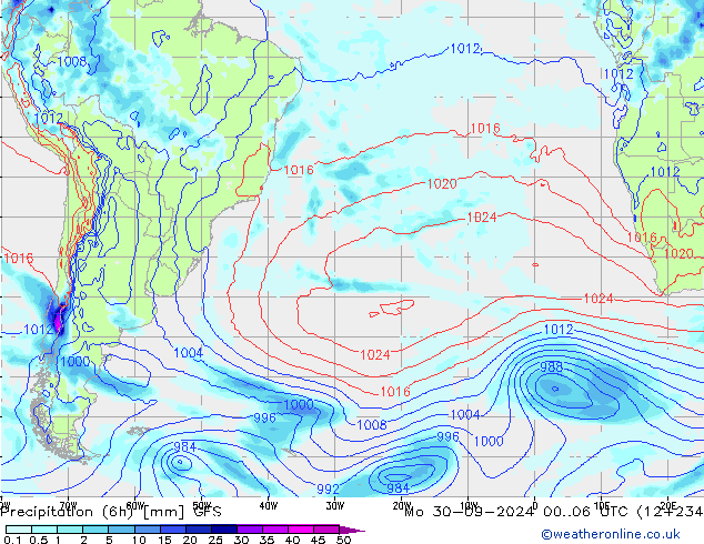 opad (6h) GFS pon. 30.09.2024 06 UTC