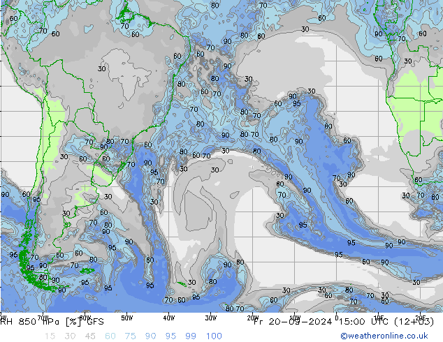 RH 850 hPa GFS Fr 20.09.2024 15 UTC