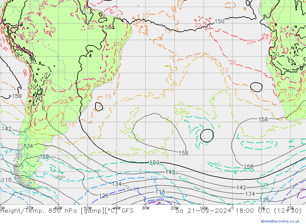 Z500/Rain (+SLP)/Z850 GFS сб 21.09.2024 18 UTC