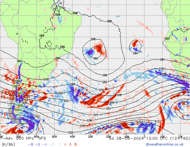 T-Adv. 500 hPa GFS So 28.09.2024 12 UTC