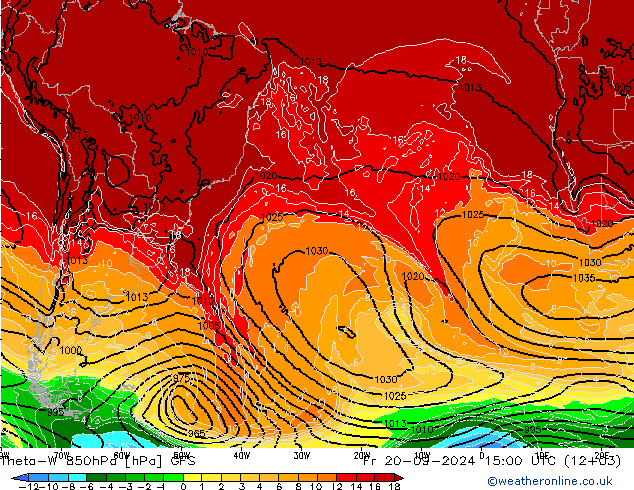 Theta-W 850hPa GFS Pá 20.09.2024 15 UTC