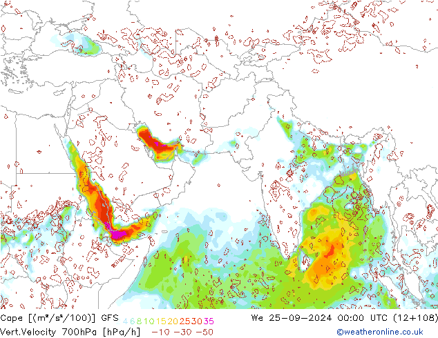 Cape GFS ср 25.09.2024 00 UTC