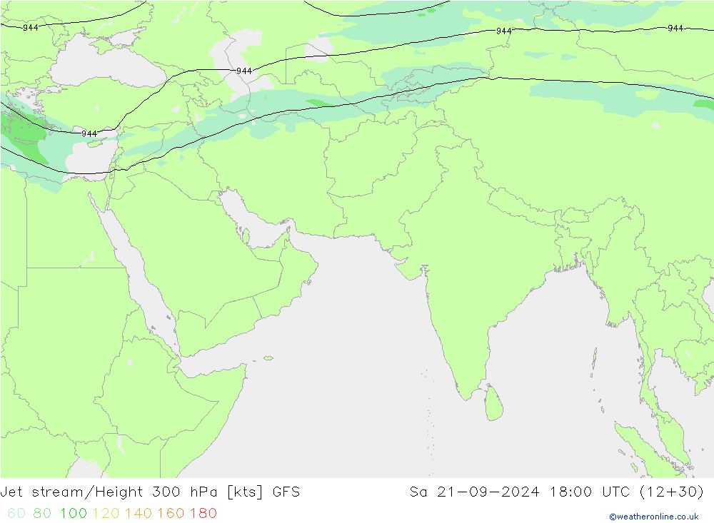 Prąd strumieniowy GFS so. 21.09.2024 18 UTC